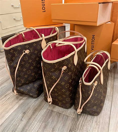 Louis Vuitton Neverfull size chart